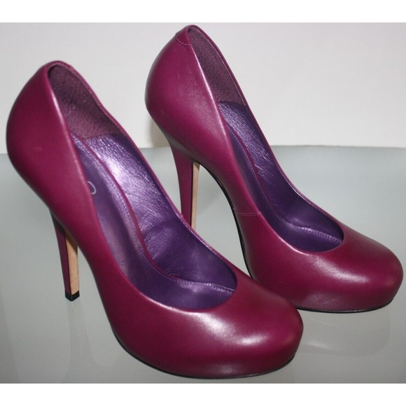 Aldo Stiletto Women's Leather Heels Red Magenta Size: 9 1/2 (40) GUC - Picture 1 of 7